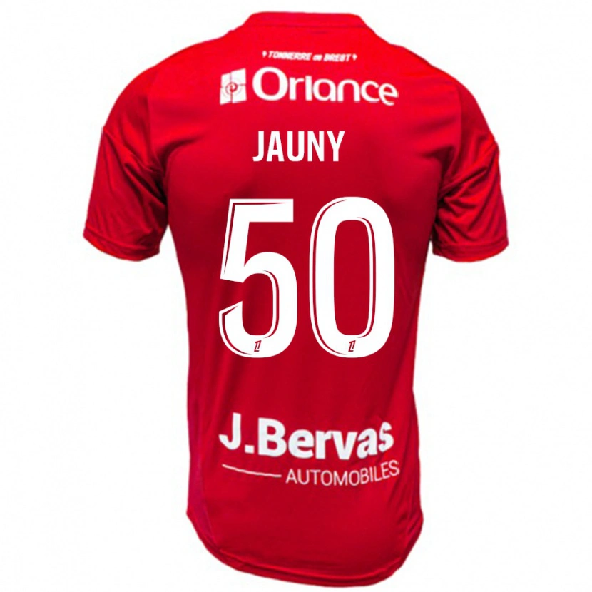 Danxen Hombre Camiseta Noah Jauny #50 Rojo Blanco 1ª Equipación 2024/25 La Camisa México