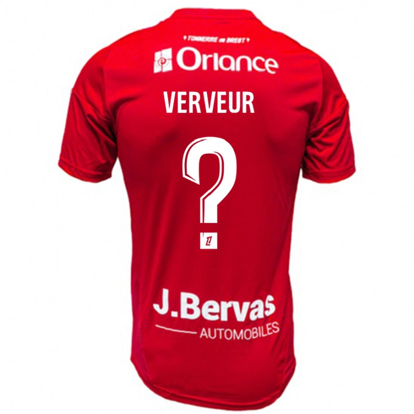 Danxen Hombre Camiseta Titouan Verveur #0 Rojo Blanco 1ª Equipación 2024/25 La Camisa México
