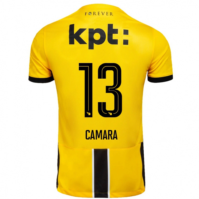 Danxen Hombre Camiseta Mohamed Camara #13 Amarillo Negro 1ª Equipación 2024/25 La Camisa México