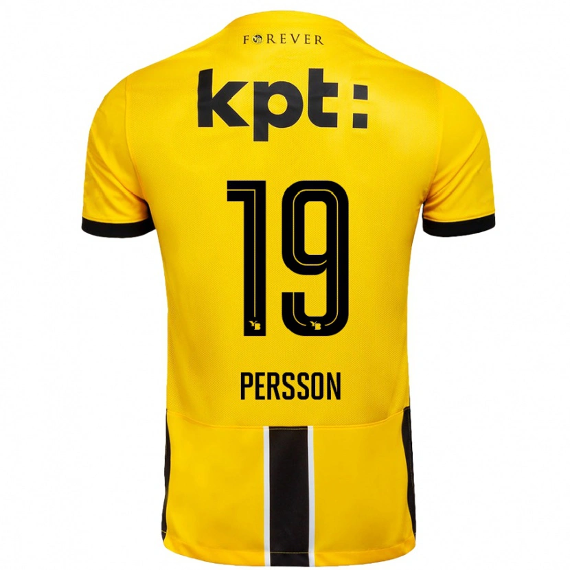 Danxen Hombre Camiseta Noah Persson #19 Amarillo Negro 1ª Equipación 2024/25 La Camisa México