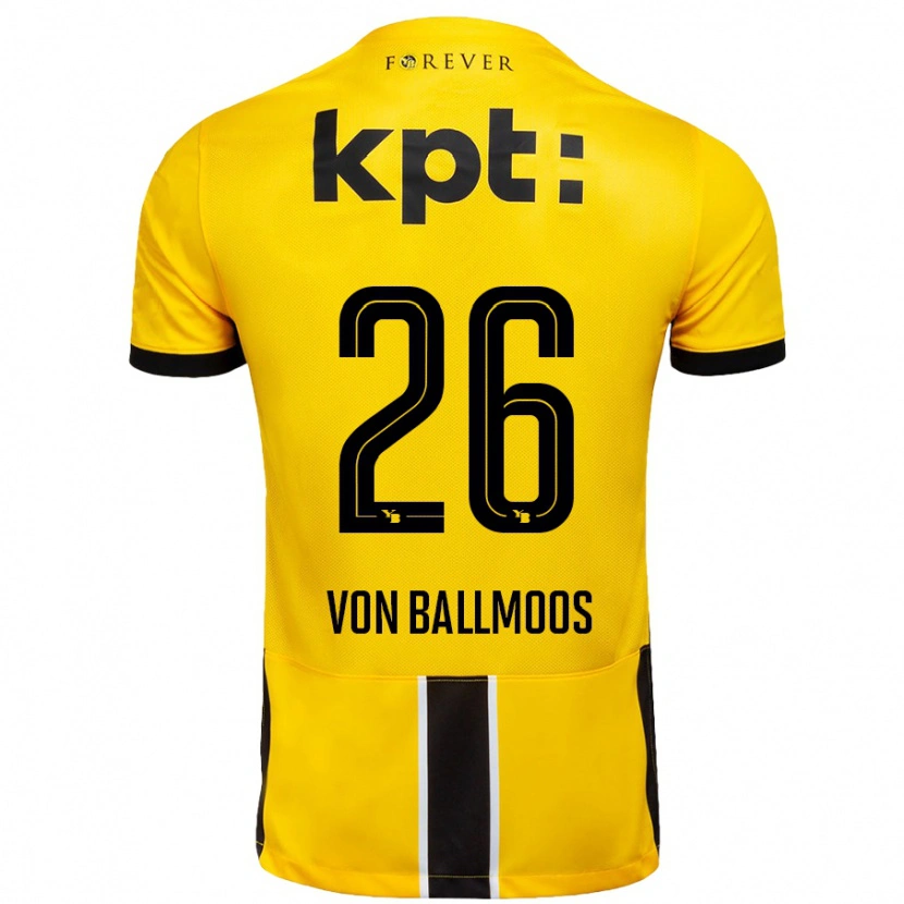 Danxen Hombre Camiseta David Von Ballmoos #26 Amarillo Negro 1ª Equipación 2024/25 La Camisa México