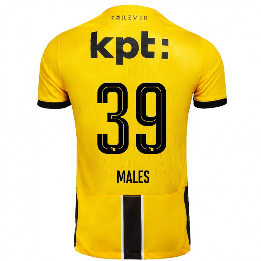 Danxen Hombre Camiseta Darian Males #39 Amarillo Negro 1ª Equipación 2024/25 La Camisa México