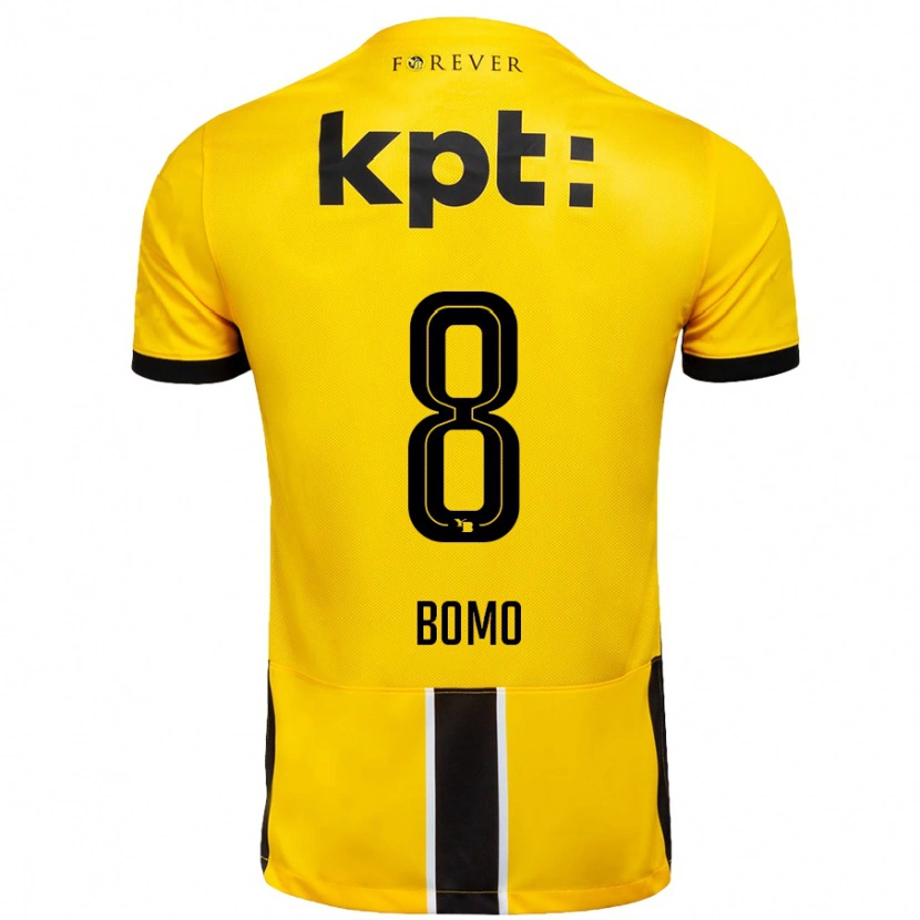 Danxen Hombre Camiseta Jacques Bomo #8 Amarillo Negro 1ª Equipación 2024/25 La Camisa México
