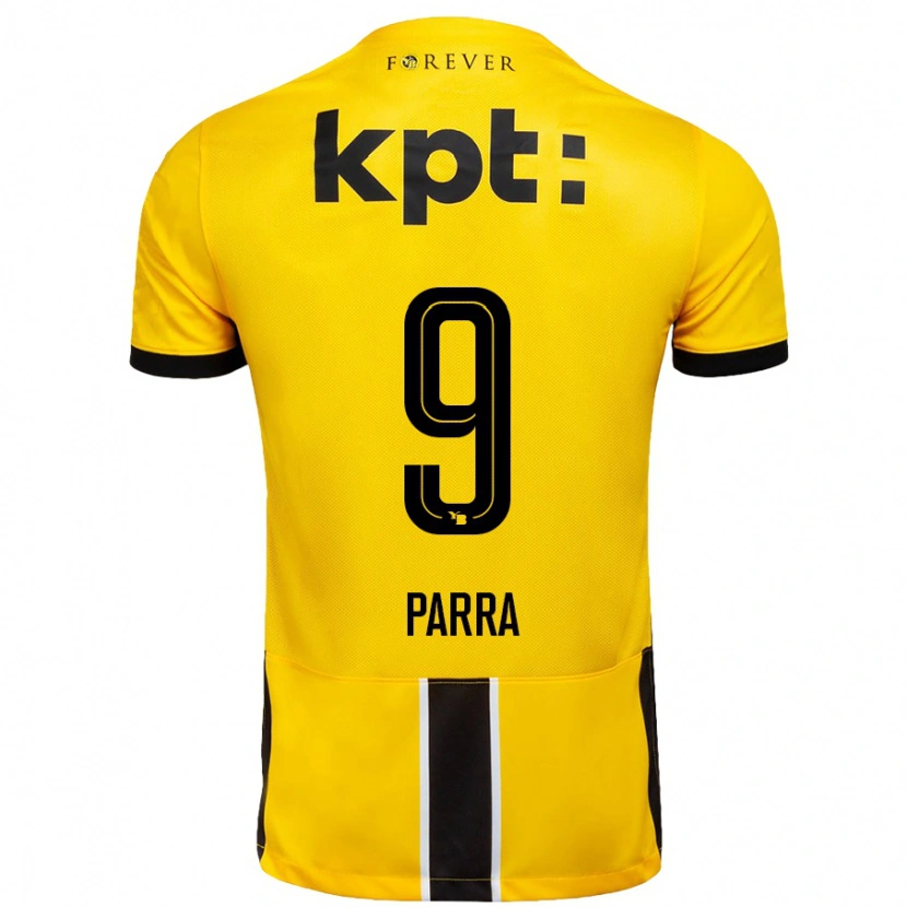 Danxen Hombre Camiseta Hugo Parra #9 Amarillo Negro 1ª Equipación 2024/25 La Camisa México