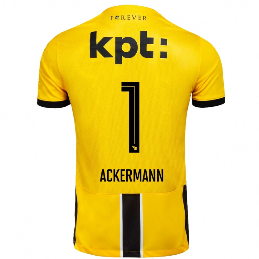 Danxen Hombre Camiseta Jara Ackermann #1 Amarillo Negro 1ª Equipación 2024/25 La Camisa México