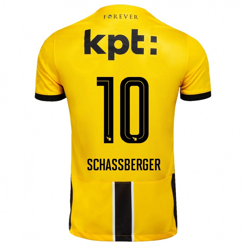 Danxen Hombre Camiseta Julia Schassberger #10 Amarillo Negro 1ª Equipación 2024/25 La Camisa México
