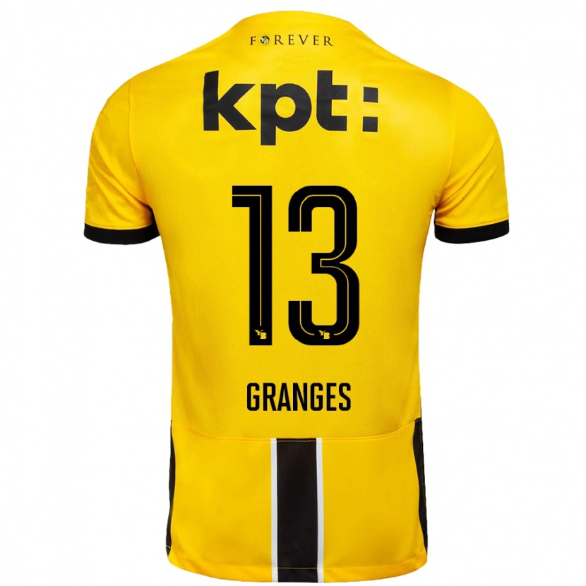 Danxen Hombre Camiseta Malaurie Granges #13 Amarillo Negro 1ª Equipación 2024/25 La Camisa México