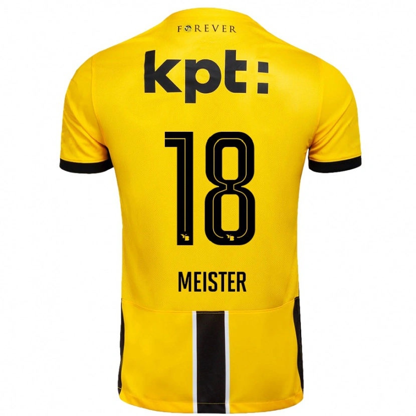 Danxen Hombre Camiseta Wibke Meister #18 Amarillo Negro 1ª Equipación 2024/25 La Camisa México