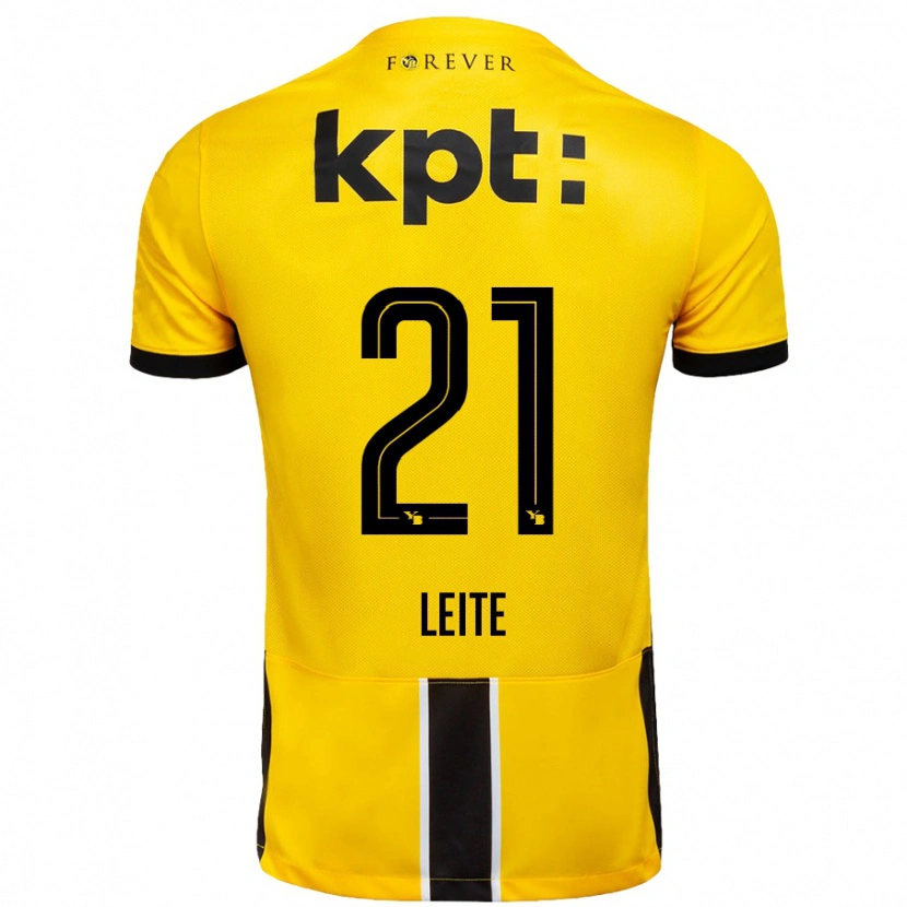 Danxen Hombre Camiseta Ana Leite #21 Amarillo Negro 1ª Equipación 2024/25 La Camisa México