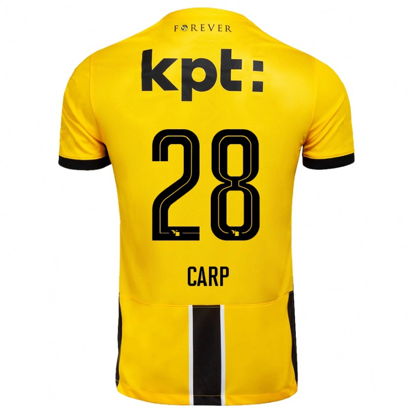 Danxen Hombre Camiseta Cristina Carp #28 Amarillo Negro 1ª Equipación 2024/25 La Camisa México