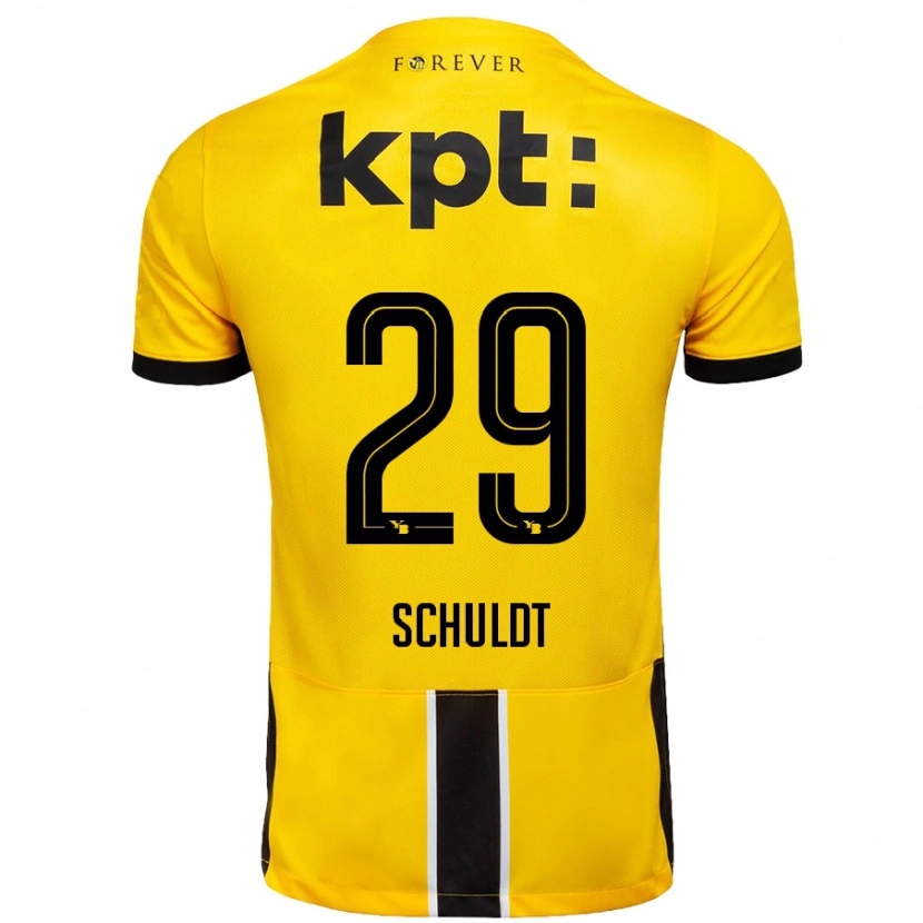 Danxen Hombre Camiseta Inga Schuldt #29 Amarillo Negro 1ª Equipación 2024/25 La Camisa México