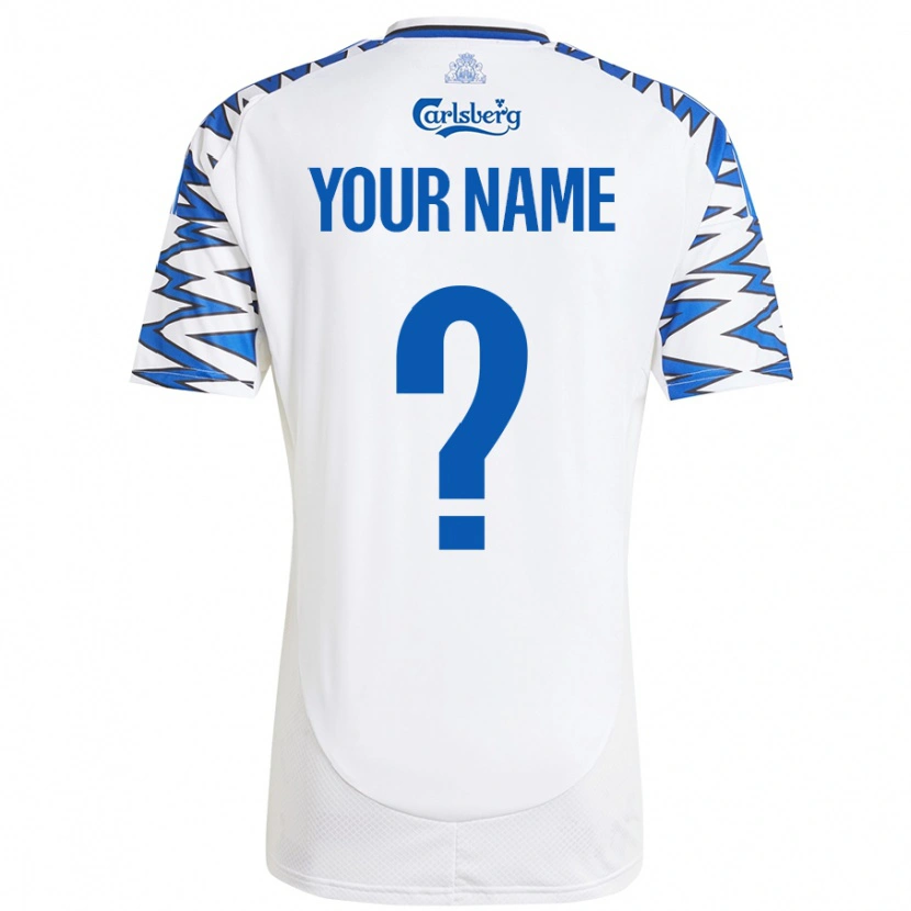 Danxen Hombre Camiseta Su Nombre #0 Blanco Azul Cielo 1ª Equipación 2024/25 La Camisa México