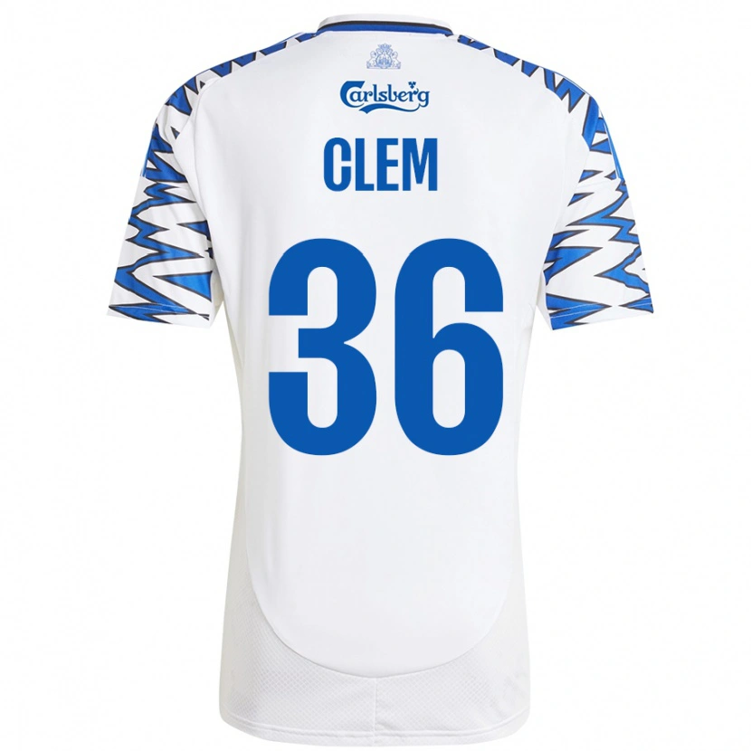 Danxen Hombre Camiseta William Clem #36 Blanco Azul Cielo 1ª Equipación 2024/25 La Camisa México