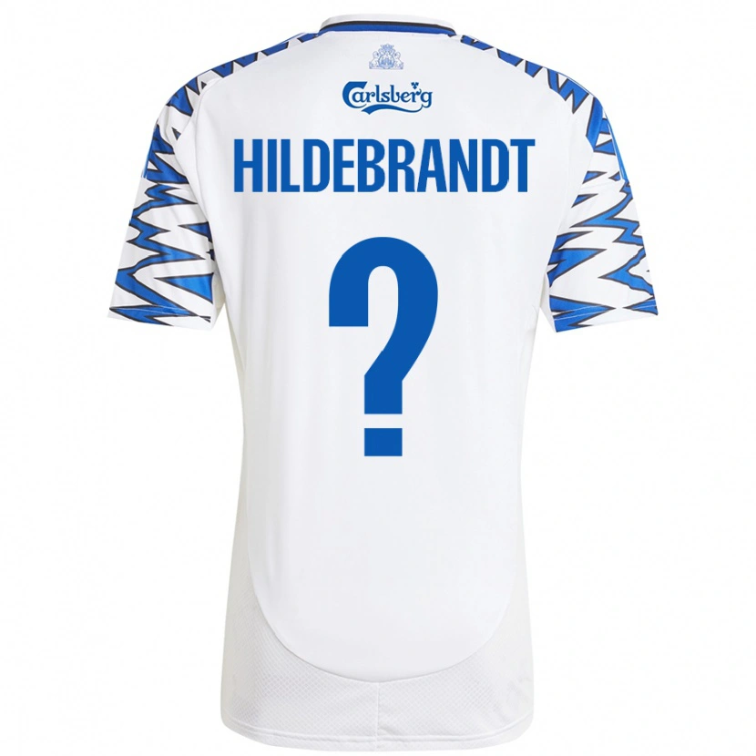Danxen Hombre Camiseta Sylvester Hildebrandt #0 Blanco Azul Cielo 1ª Equipación 2024/25 La Camisa México