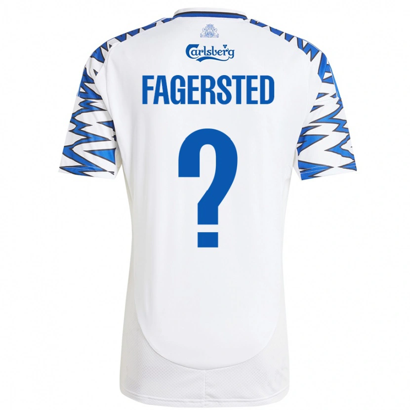 Danxen Hombre Camiseta Johan Fagersted #0 Blanco Azul Cielo 1ª Equipación 2024/25 La Camisa México