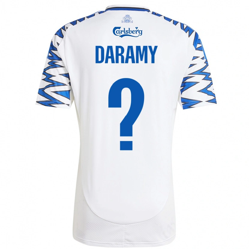 Danxen Hombre Camiseta Abdul Daramy #0 Blanco Azul Cielo 1ª Equipación 2024/25 La Camisa México