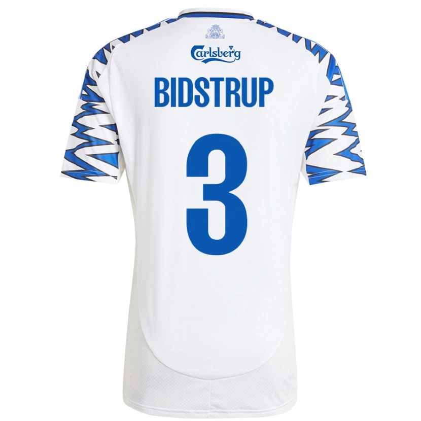 Danxen Hombre Camiseta Hjalte Bidstrup #3 Blanco Azul Cielo 1ª Equipación 2024/25 La Camisa México