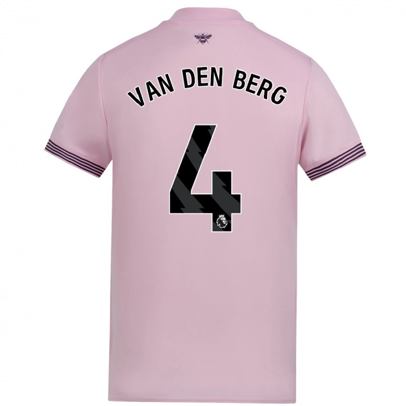 Danxen Hombre Camiseta Sepp Van Den Berg #4 Rosa 2ª Equipación 2024/25 La Camisa México