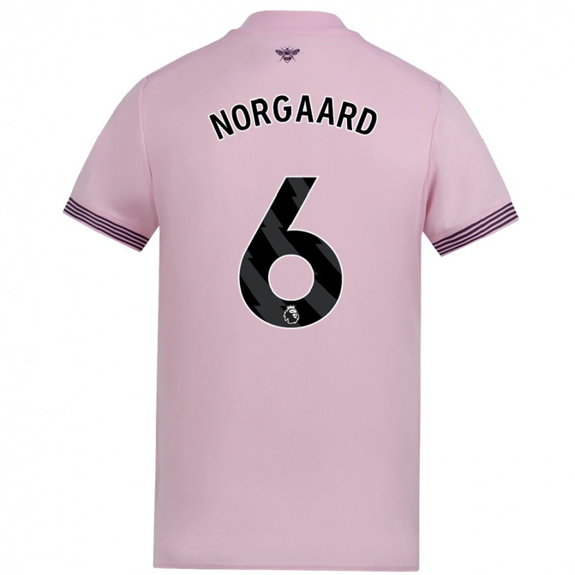 Danxen Hombre Camiseta Christian Nørgaard #6 Rosa 2ª Equipación 2024/25 La Camisa México