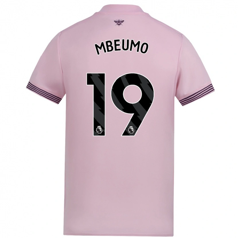 Danxen Hombre Camiseta Bryan Mbeumo #19 Rosa 2ª Equipación 2024/25 La Camisa México