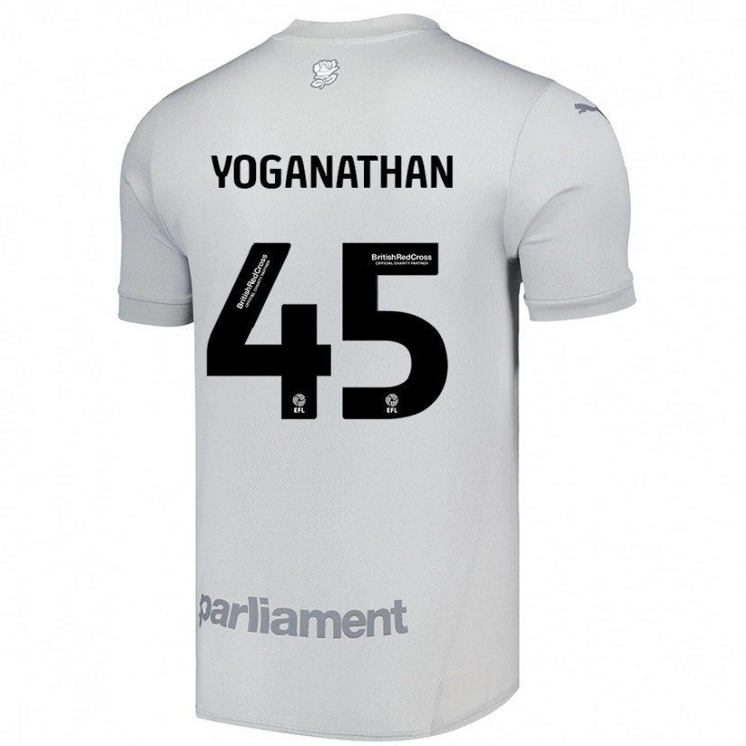 Danxen Hombre Camiseta Vimal Yoganathan #45 Gris Plata 2ª Equipación 2024/25 La Camisa México