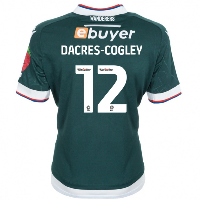 Danxen Hombre Camiseta Josh Dacres-Cogley #12 Verde Oscuro 2ª Equipación 2024/25 La Camisa México
