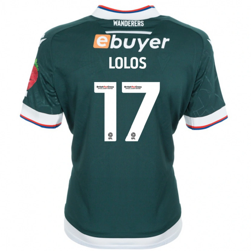 Danxen Hombre Camiseta Klaidi Lolos #17 Verde Oscuro 2ª Equipación 2024/25 La Camisa México