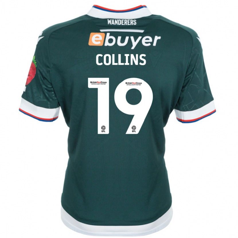 Danxen Hombre Camiseta Aaron Collins #19 Verde Oscuro 2ª Equipación 2024/25 La Camisa México