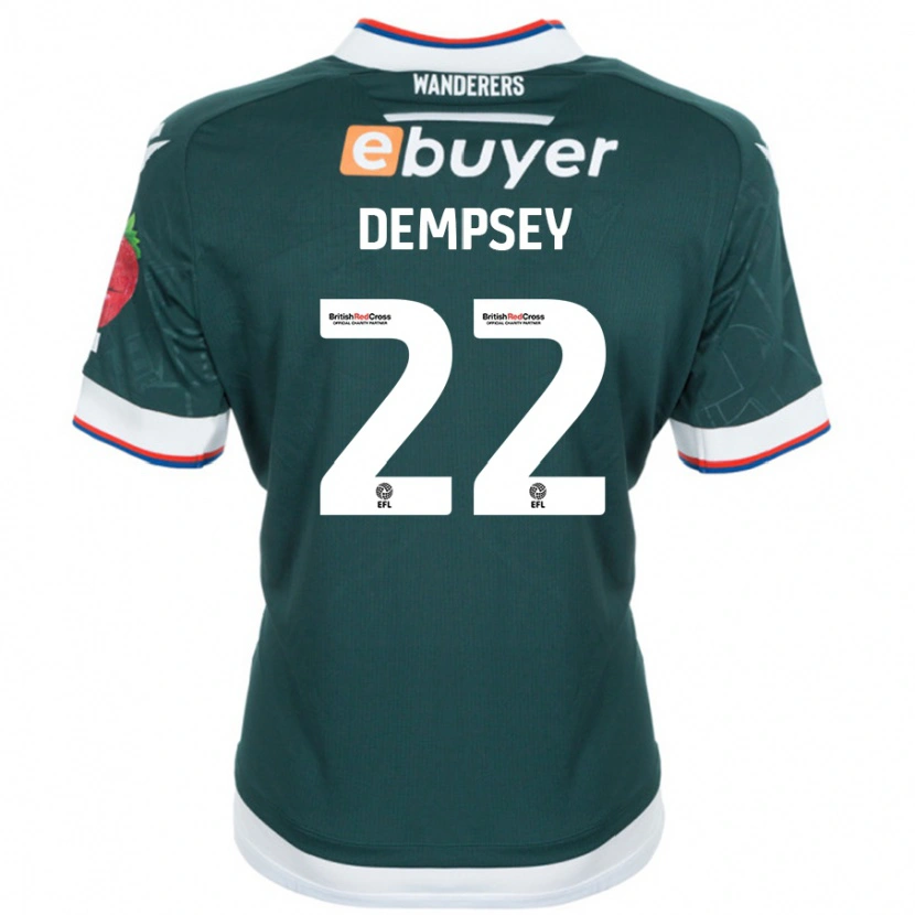 Danxen Hombre Camiseta Kyle Dempsey #22 Verde Oscuro 2ª Equipación 2024/25 La Camisa México