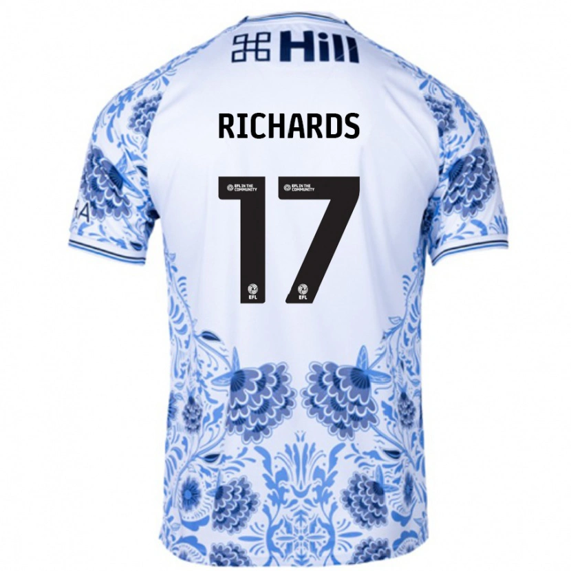 Danxen Hombre Camiseta Taylor Richards #17 Blanco Azul 2ª Equipación 2024/25 La Camisa México