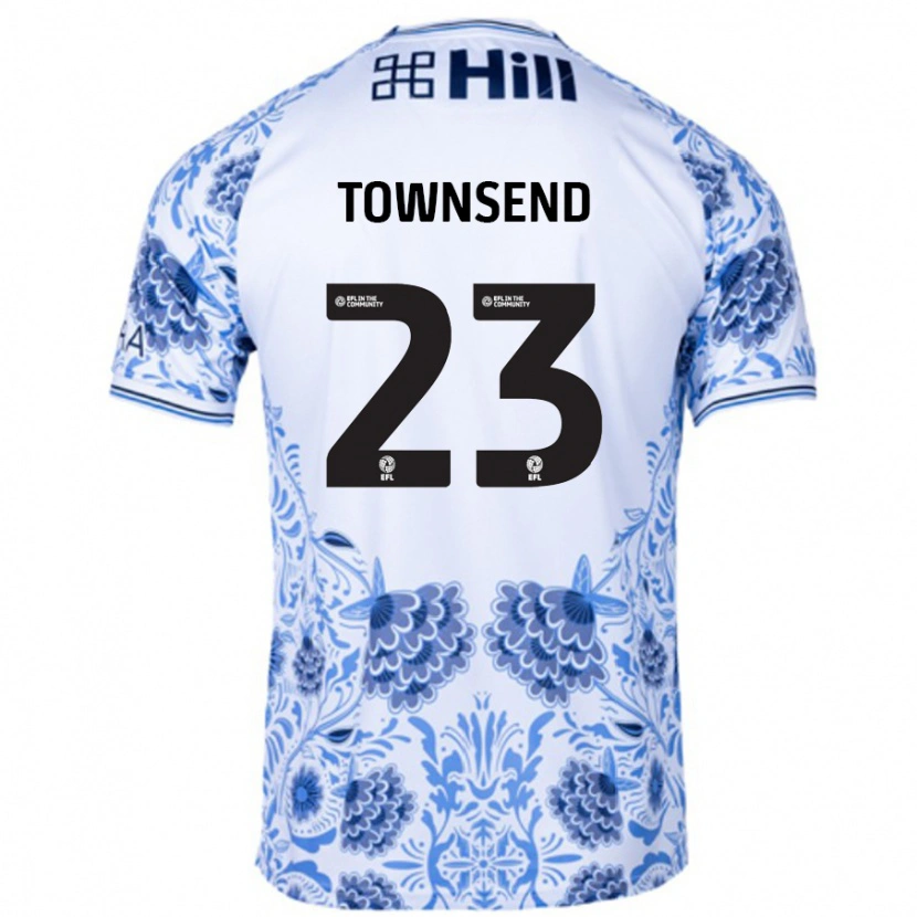 Danxen Hombre Camiseta Eleanor Townsend #23 Blanco Azul 2ª Equipación 2024/25 La Camisa México