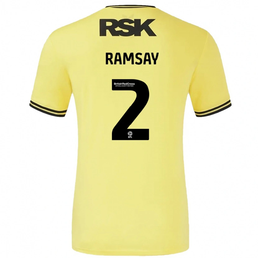 Danxen Hombre Camiseta Kayne Ramsay #2 Amarillo Negro 2ª Equipación 2024/25 La Camisa México