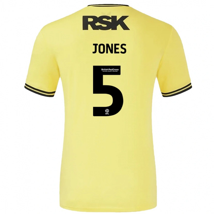 Danxen Hombre Camiseta Lloyd Jones #5 Amarillo Negro 2ª Equipación 2024/25 La Camisa México