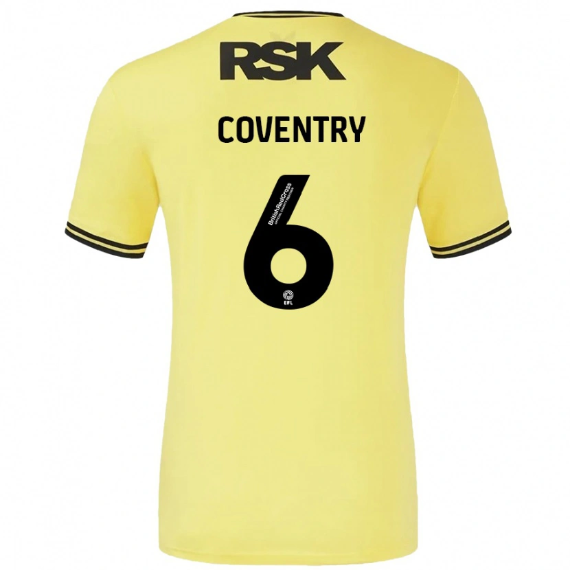 Danxen Hombre Camiseta Conor Coventry #6 Amarillo Negro 2ª Equipación 2024/25 La Camisa México