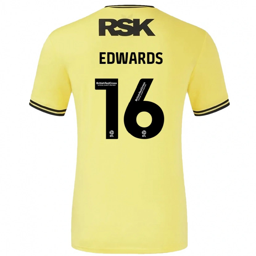Danxen Hombre Camiseta Josh Edwards #16 Amarillo Negro 2ª Equipación 2024/25 La Camisa México