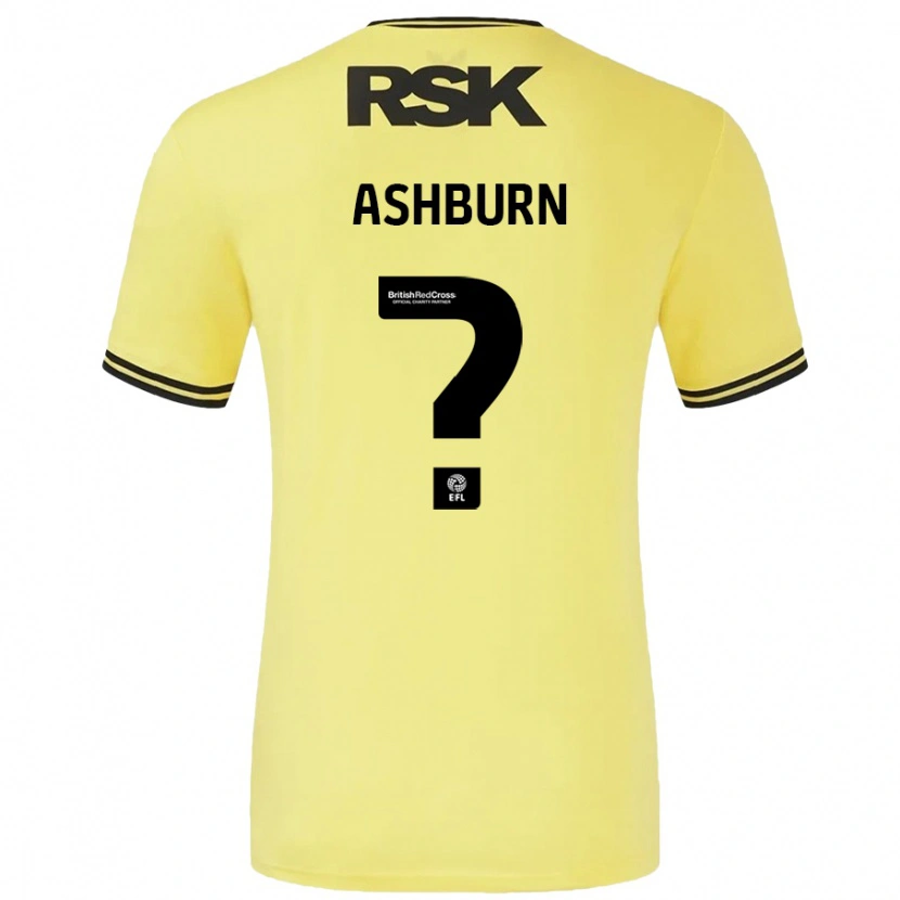 Danxen Hombre Camiseta Luke Ashburn #0 Amarillo Negro 2ª Equipación 2024/25 La Camisa México