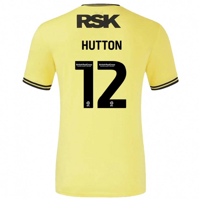 Danxen Hombre Camiseta Jodie Hutton #12 Amarillo Negro 2ª Equipación 2024/25 La Camisa México