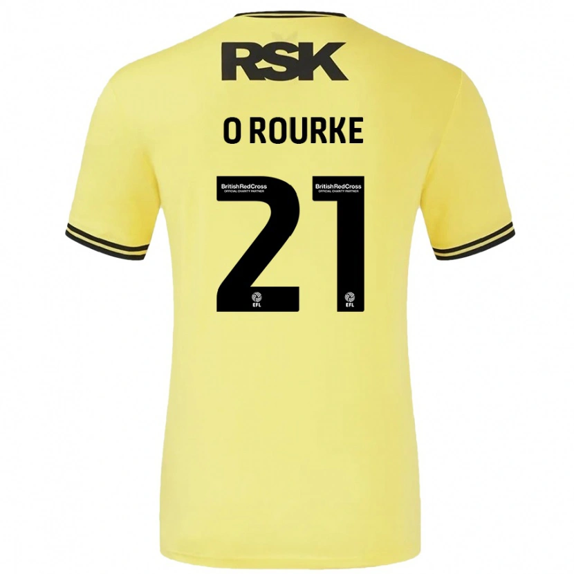 Danxen Hombre Camiseta Sophie O'rourke #21 Amarillo Negro 2ª Equipación 2024/25 La Camisa México