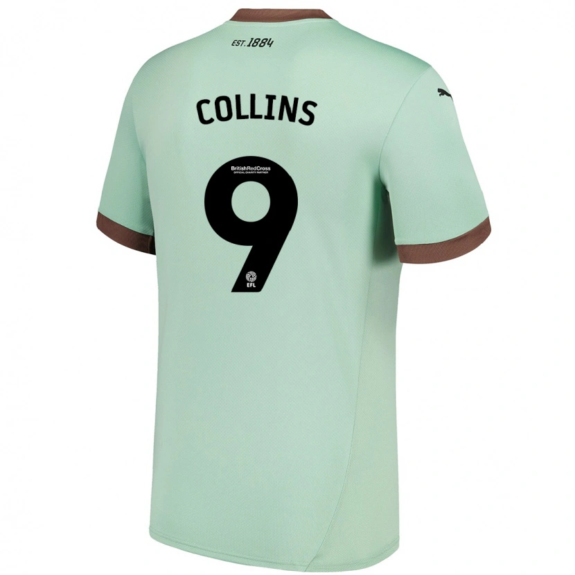 Danxen Hombre Camiseta James Collins #9 Verde Pálido 2ª Equipación 2024/25 La Camisa México
