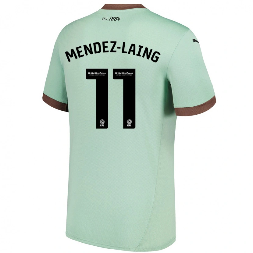 Danxen Hombre Camiseta Nathaniel Méndez-Laing #11 Verde Pálido 2ª Equipación 2024/25 La Camisa México