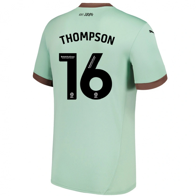 Danxen Hombre Camiseta Liam Thompson #16 Verde Pálido 2ª Equipación 2024/25 La Camisa México