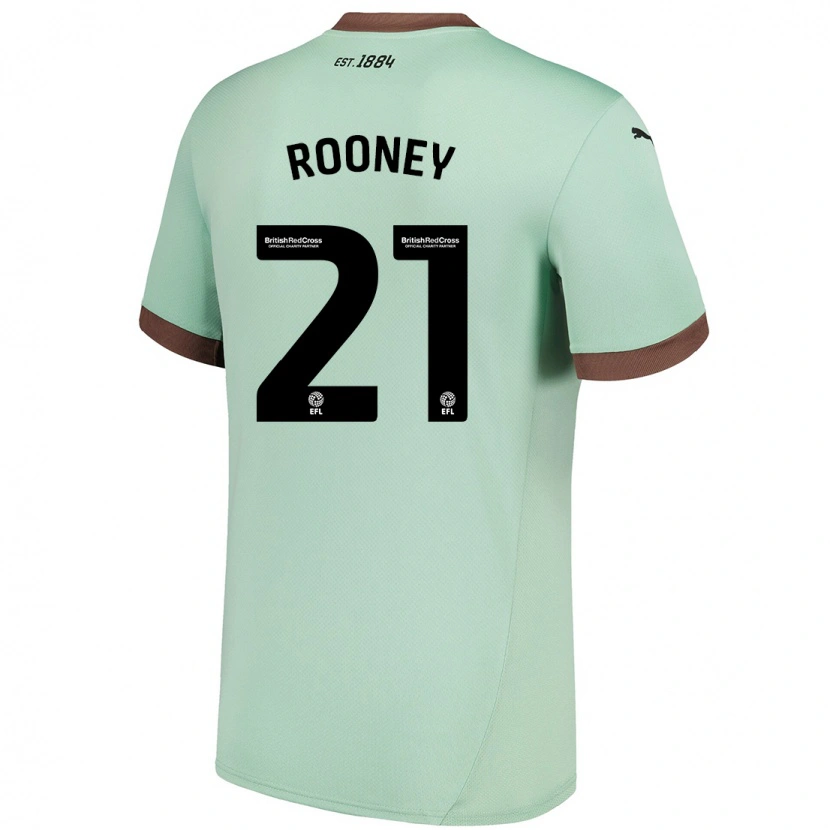 Danxen Hombre Camiseta Jake Rooney #21 Verde Pálido 2ª Equipación 2024/25 La Camisa México