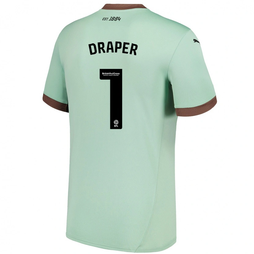Danxen Hombre Camiseta Anna Draper #1 Verde Pálido 2ª Equipación 2024/25 La Camisa México
