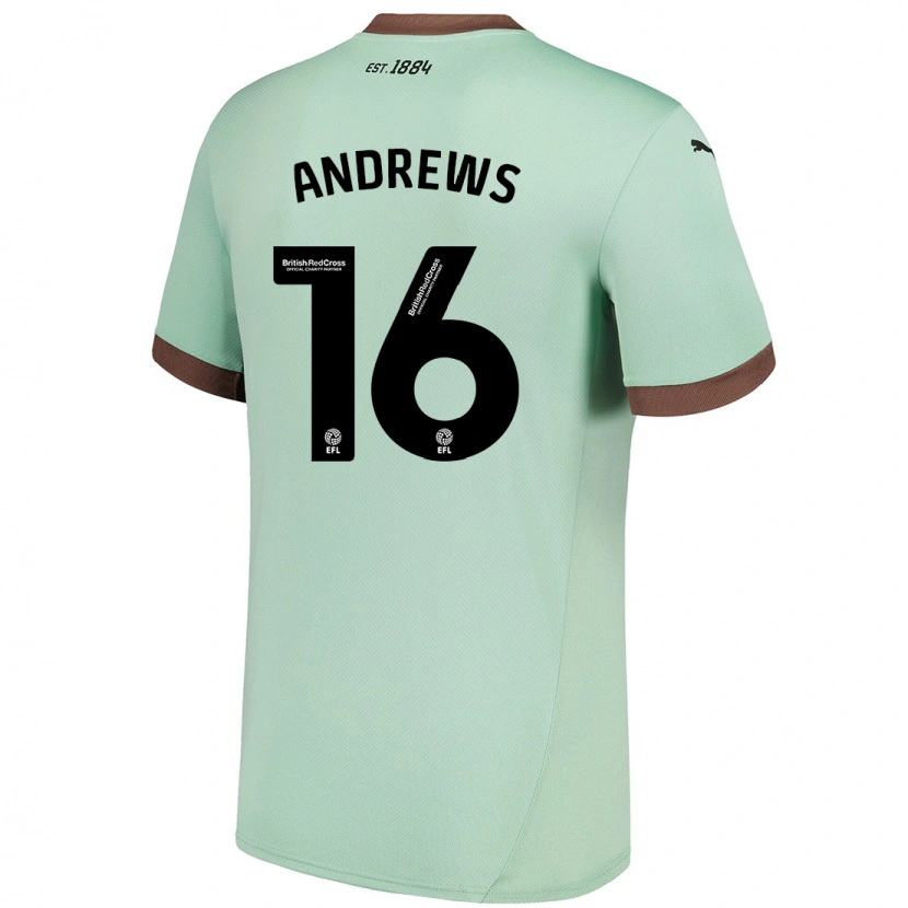 Danxen Hombre Camiseta Marli Rhodes-Andrews #16 Verde Pálido 2ª Equipación 2024/25 La Camisa México