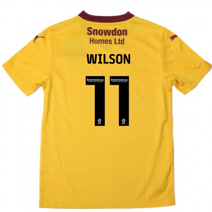 Danxen Hombre Camiseta James Wilson #11 Naranja Borgoña 2ª Equipación 2024/25 La Camisa México