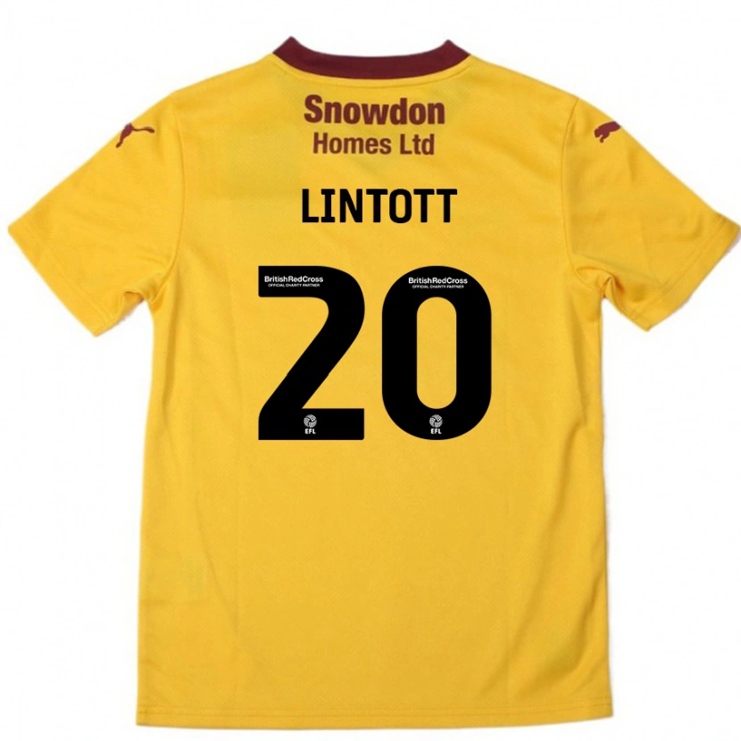 Danxen Hombre Camiseta Harvey Lintott #20 Naranja Borgoña 2ª Equipación 2024/25 La Camisa México