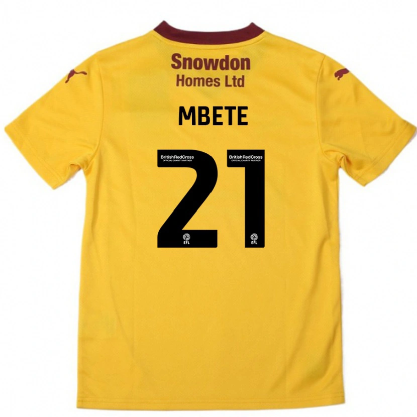 Danxen Hombre Camiseta Luke Mbete #21 Naranja Borgoña 2ª Equipación 2024/25 La Camisa México