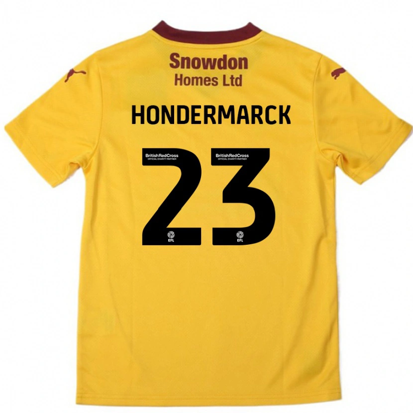 Danxen Hombre Camiseta William Hondermarck #23 Naranja Borgoña 2ª Equipación 2024/25 La Camisa México