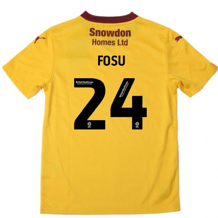 Danxen Hombre Camiseta Tariqe Fosu #24 Naranja Borgoña 2ª Equipación 2024/25 La Camisa México