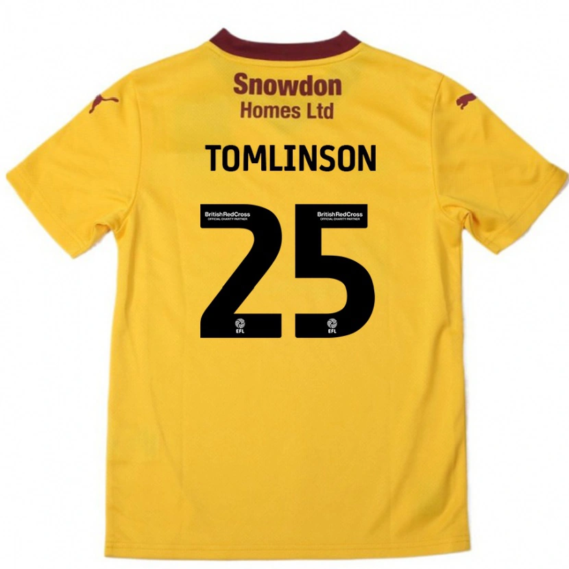 Danxen Hombre Camiseta Josh Tomlinson #25 Naranja Borgoña 2ª Equipación 2024/25 La Camisa México